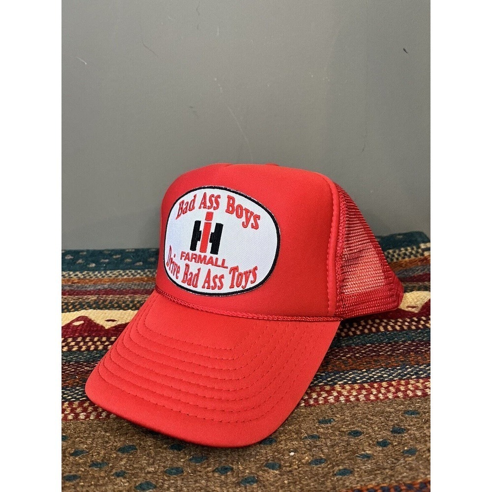 Vintage Farmall Bad Ass Boys Drive Bad Ass Toys Trucker Had Y2K SnapBack